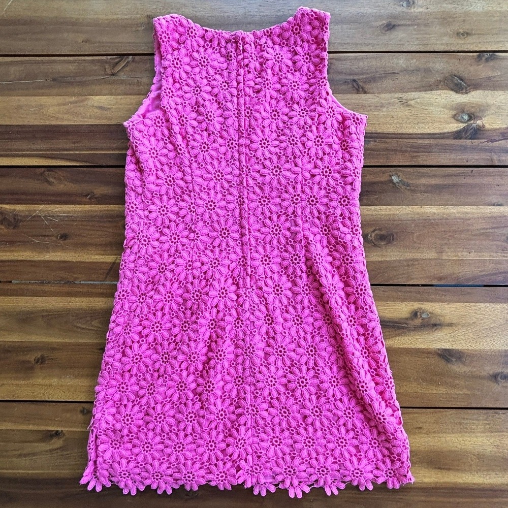 Lilly Pulitzer Marquette Crochet Shift Dress Passion Fruit Pink Size 0 - Picture 8 of 9